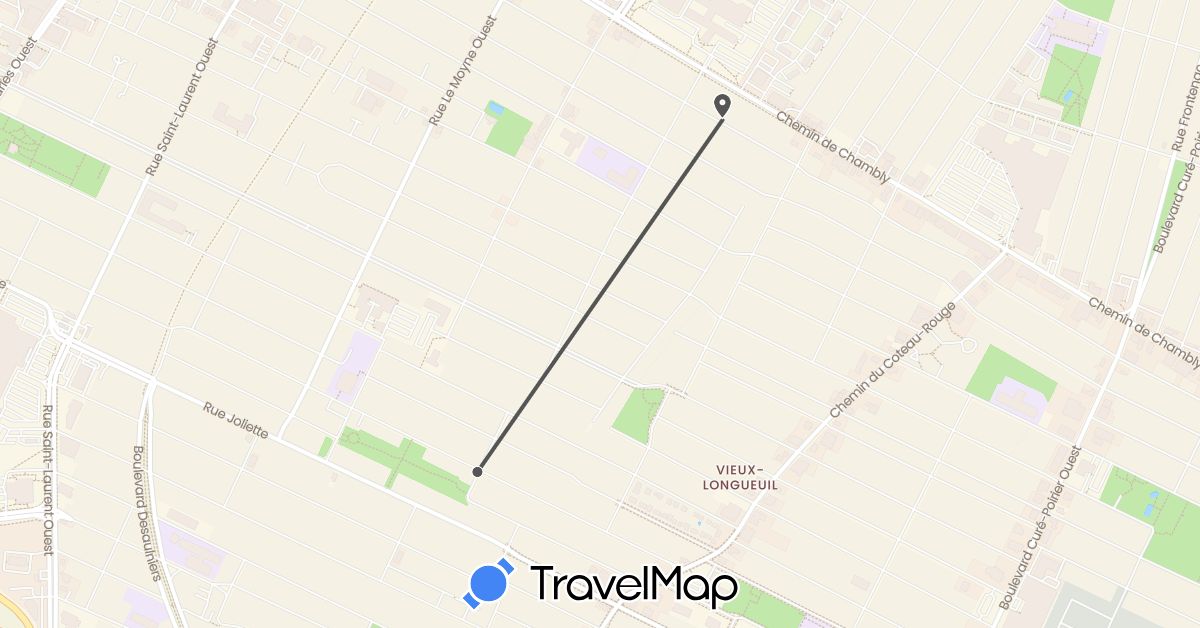 TravelMap itinerary: driving, motorbike in Canada (North America)